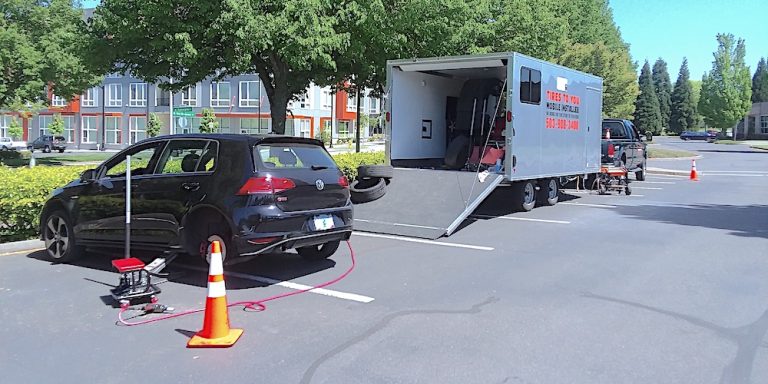 mobile fleet vehicle tire installation